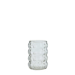 Glas Vase mit Bubbles in Weiß klein