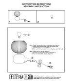 Tischlampe Globe Adnois – Opalglas-Schirm & beigefarbener Glasfuß