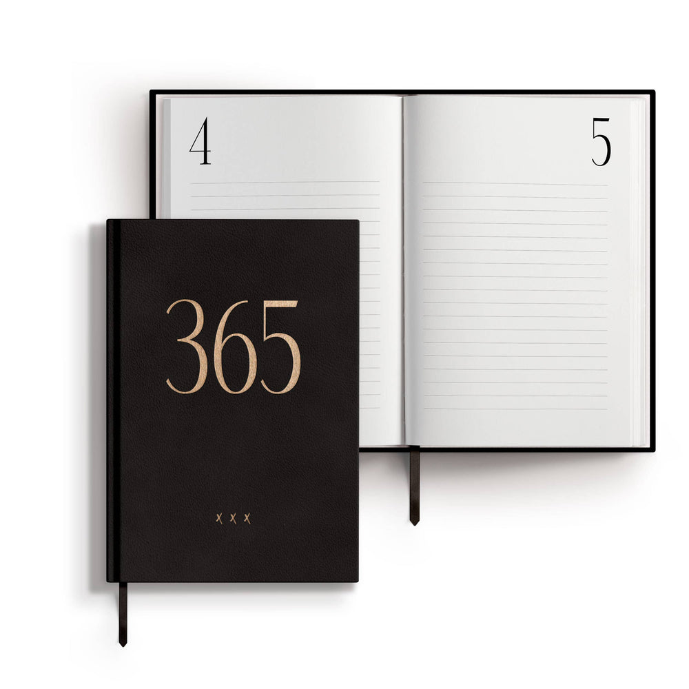 Real Passionates Notizbuch „365“ – A5, veganes Leder, 365 nummerierte Seiten