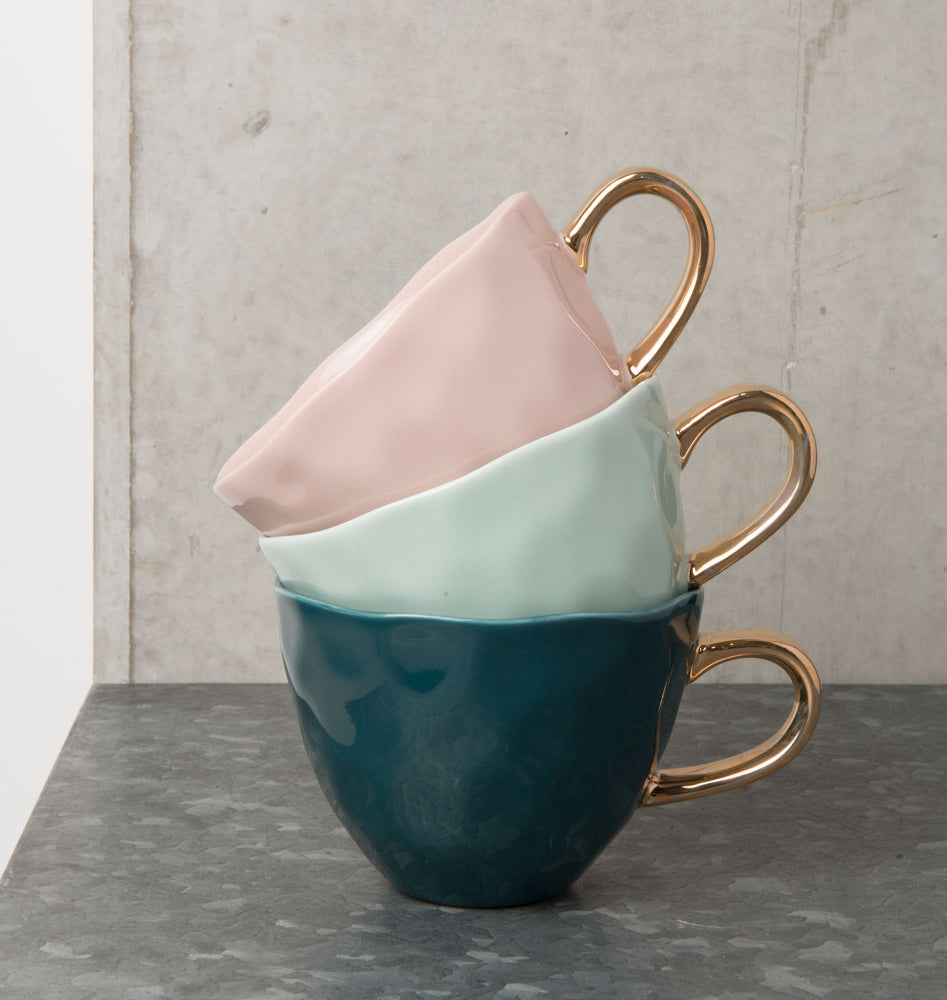 Good Morning Cup – Cappuccino-/Teetasse, Rosa & Gold