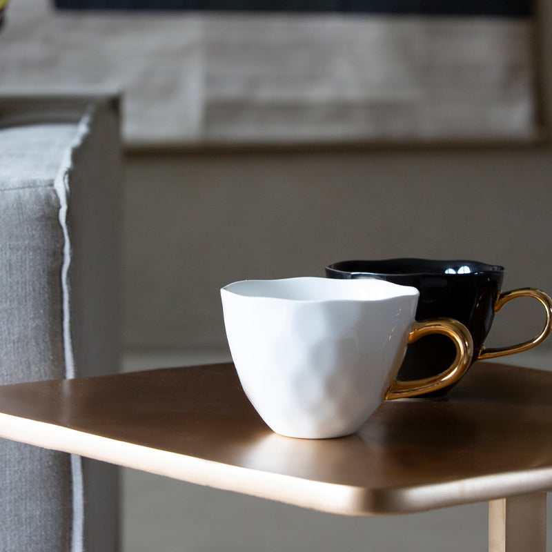 Good Morning Cup – Cappuccino-/Teetasse, Weiß & Gold