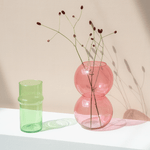 Vase Two Dots Apricot – Mundgeblasenes Recyclingglas