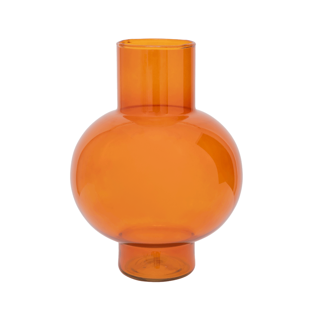 Vase Tummy A – Recyceltes Glas, Orange Rust