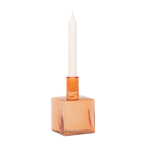 Kerzenhalter Cubico – Recyceltes Glas, Pumpkin Orange