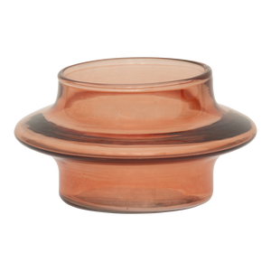 Teelichthalter Hea – Recyceltes Glas, Peach Pink und Golden Orange
