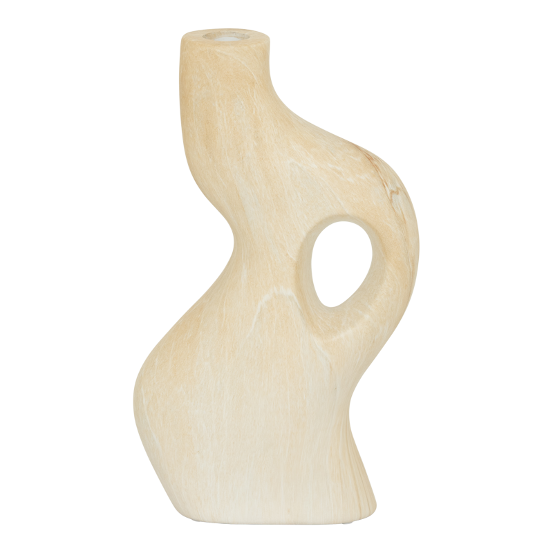Kerzenhalter Perla – Keramik mit Travertin-Finish