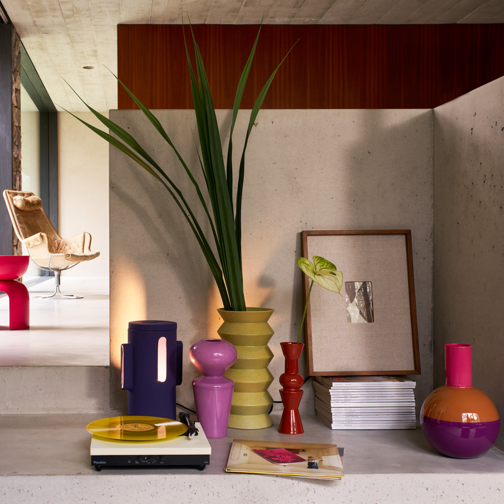 Vase Lahja – Recyceltes Glas, Prune Multicolor