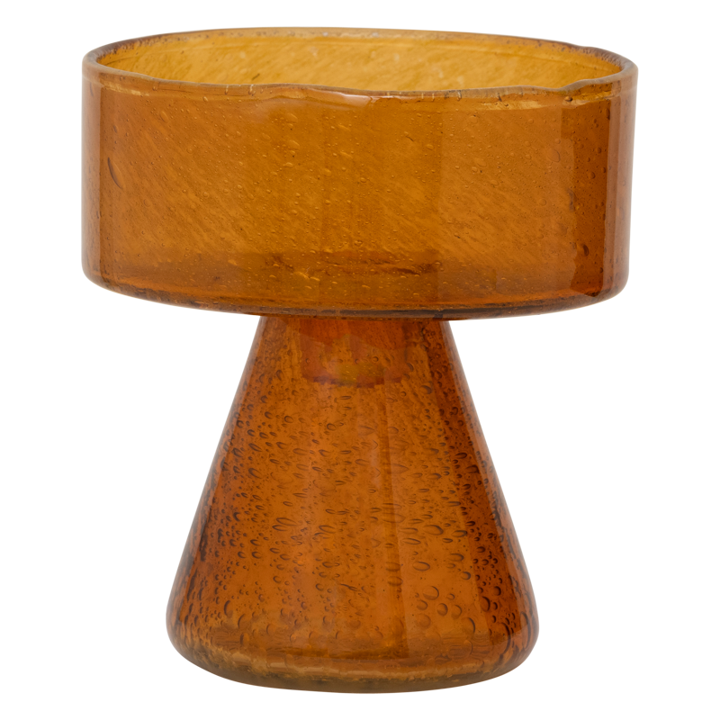 Kerzenhalter Cody – Inca Gold, Glas mit Bubble-Struktur