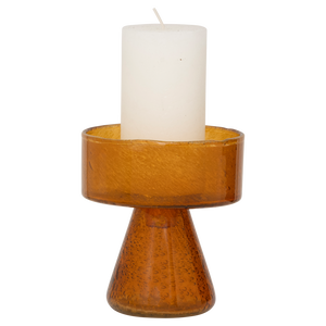 Kerzenhalter Cody – Inca Gold, Glas mit Bubble-Struktur