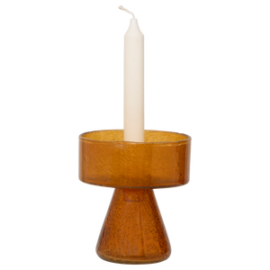 Kerzenhalter Cody – Inca Gold, Glas mit Bubble-Struktur