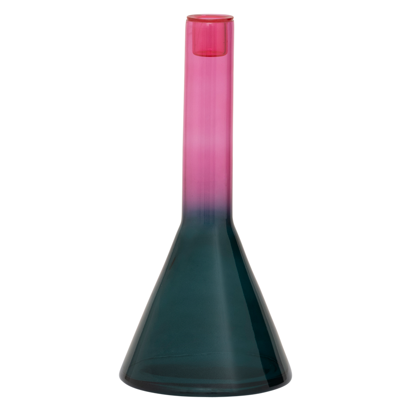 Kerzenhalter Frisk – Recyceltes Glas, Green Pink