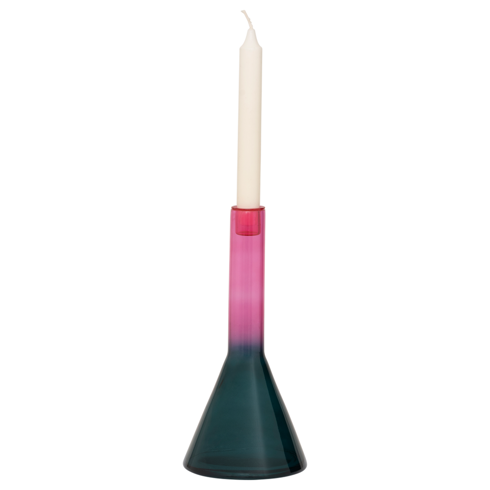 Kerzenhalter Frisk – Recyceltes Glas, Green Pink