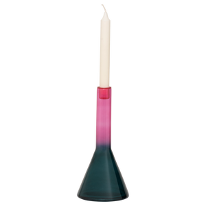 Kerzenhalter Frisk – Recyceltes Glas, Green Pink