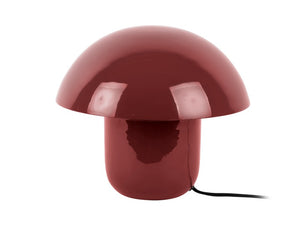 Tischlampe Fat Mushroom – Pilzform trifft Designcharakter in Burgunder