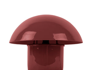 Tischlampe Fat Mushroom – Pilzform trifft Designcharakter in Burgunder