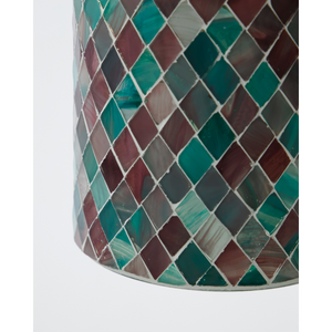 Mosaik Teelichthalter Teela – Grün/Braun, handgemacht von House Doctor