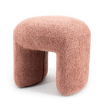 Hocker „Sahi“ aus Bouclé in Terracotta – stilvolles Fußteil passend zum Sessel Balou