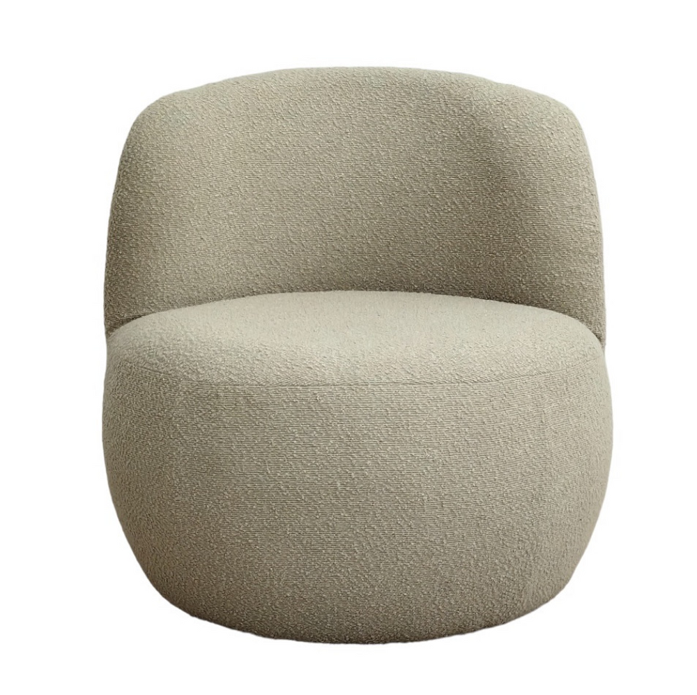 Exklusiver Club-Sessel Bellagio in Weiß mit Bouclé-Stoff