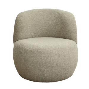 Exklusiver Club-Sessel Bellagio in Weiß mit Bouclé-Stoff