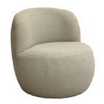 Exklusiver Club-Sessel Bellagio in Weiß mit Bouclé-Stoff