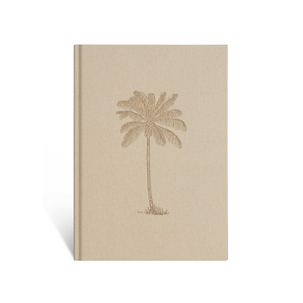 Real Passionates Notizbuch „Palm Inspiration“ – A5, Leinenbezug Beige/Gold