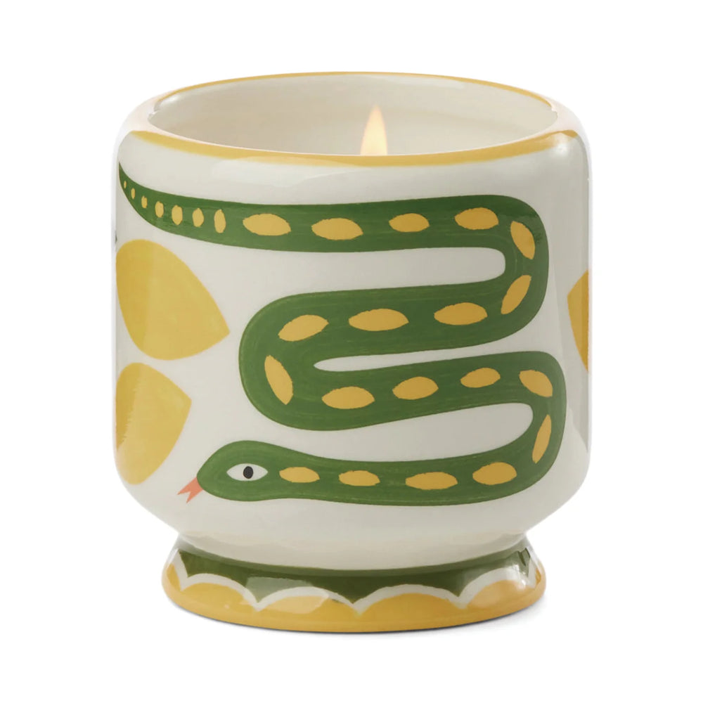 Adopo 8 oz./226 g Snake Ceramic Candle – Wild Lemongrass