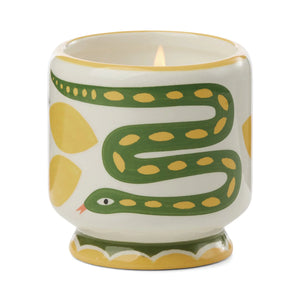 Adopo 8 oz./226 g Snake Ceramic Candle – Wild Lemongrass