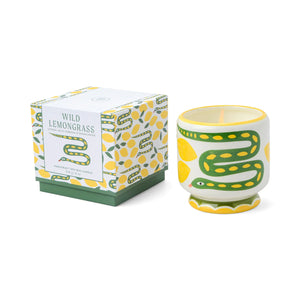 Adopo 8 oz./226 g Snake Ceramic Candle – Wild Lemongrass