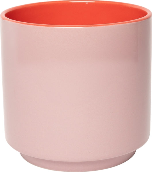 Stylischer Blumentopf mit Untersetzer – 3 verschiedene Farben, Keramik klein