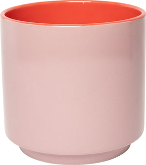 Stylischer Blumentopf mit Untersetzer – 3 verschiedene Farben, Keramik klein