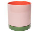 Stylischer Blumentopf mit Untersetzer – 3 verschiedene Farben, Keramik klein