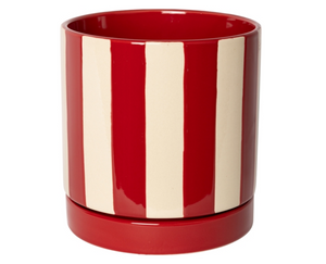 Stylischer Blumentopf mit Untersetzer – 3 verschiedene Farben, Keramik klein