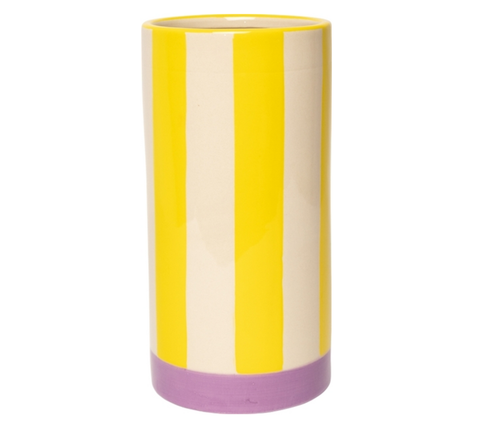 Moderne Vase mit Streifen – 3 verschiedene Farben, 20xø10 cm