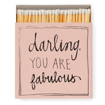 "Darling You Are Fabulous" Luxus-Streichholzschachtel in Pastellrosa