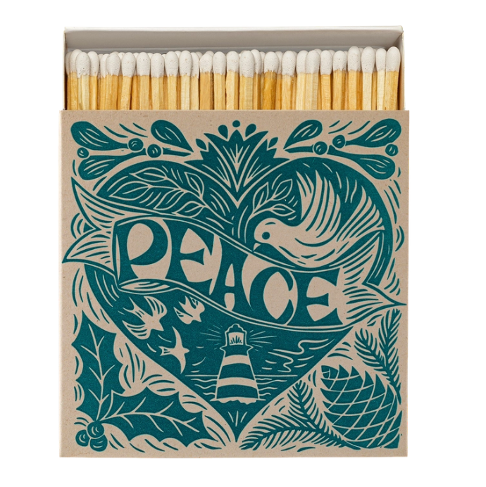 Peace – Streichhölzer in quadratischer Box