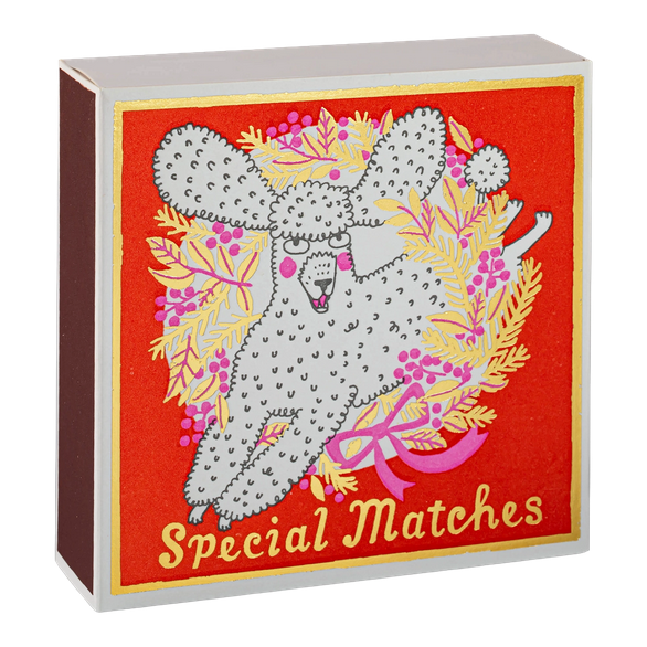 Christmas Poodle – Streichhölzer in quadratischer Box