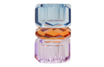 Kristall Kerzenhalter violett/kobalt/bernstein