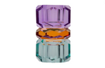 Kristall Kerzenhalter hellminze/braun/violett