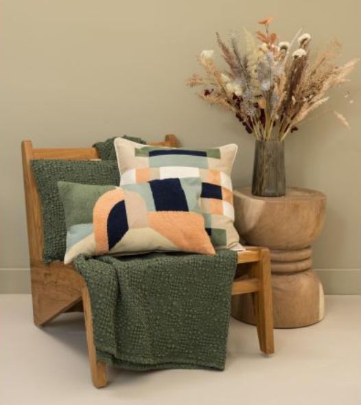 Stoneswashed Tagesdecke Tana Olive