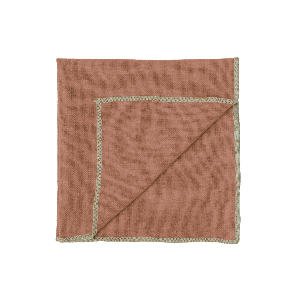 CORTE Leinen-Serviette – Naturtextil mit feiner Stickkante in verschiedenen Farben