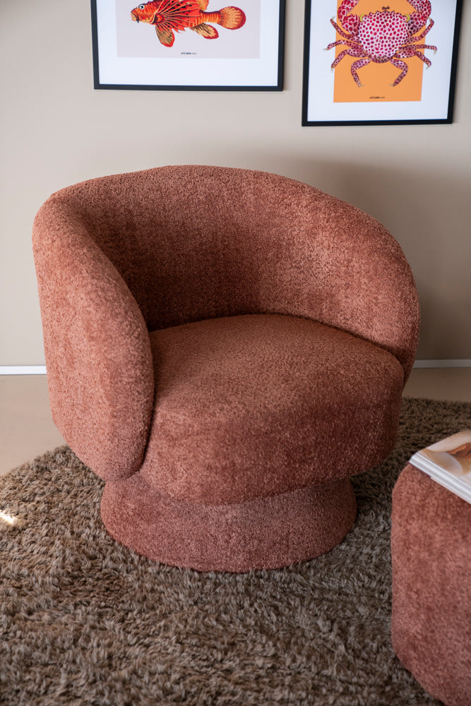 Balou Drehsessel Taupe – Terracotta