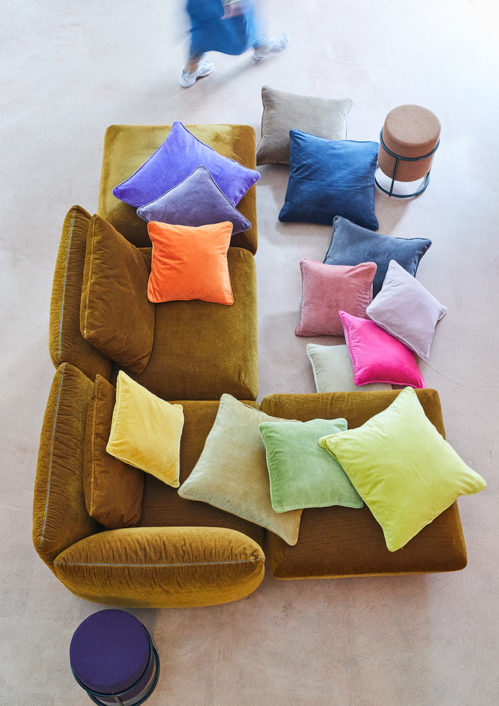 Kissenhülle aus Baumwollsamt – Uni, 45×45 cm, verschiedene Farben