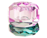 Small Kristallkerzenhalter Facettierter Glas-Kerzenhalter in modernen Farbkombinationen / 4,5x4,5x4,5 cm