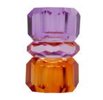 Medium 2 Way Kristallkerzenhalter Facettierter Glas-Kerzenhalter in modernen Farbkombinationen / 7,5×4,5×4 cm
