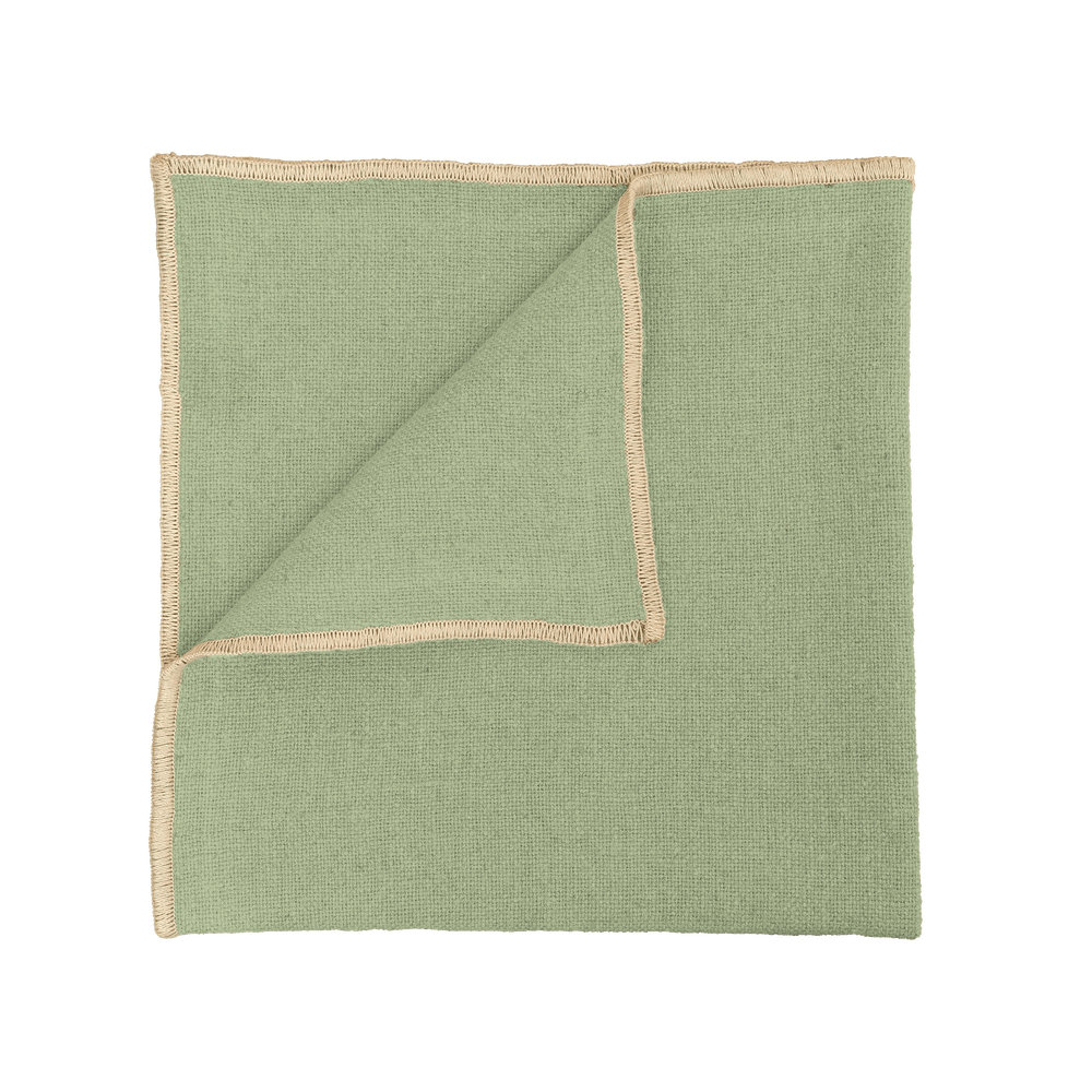 CORTE Leinen-Serviette – Naturtextil mit feiner Stickkante in drei Farben