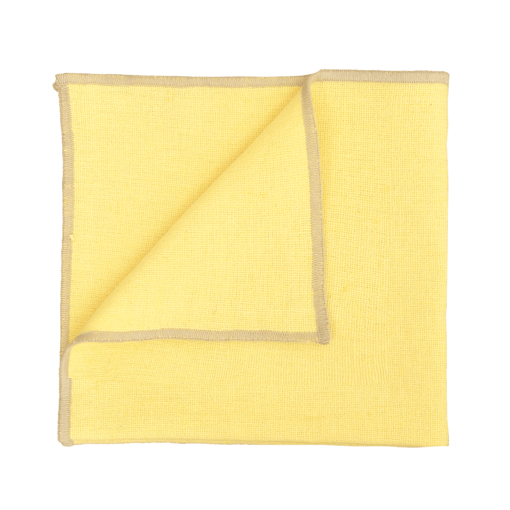 CORTE Leinen-Serviette – Naturtextil mit feiner Stickkante in drei Farben
