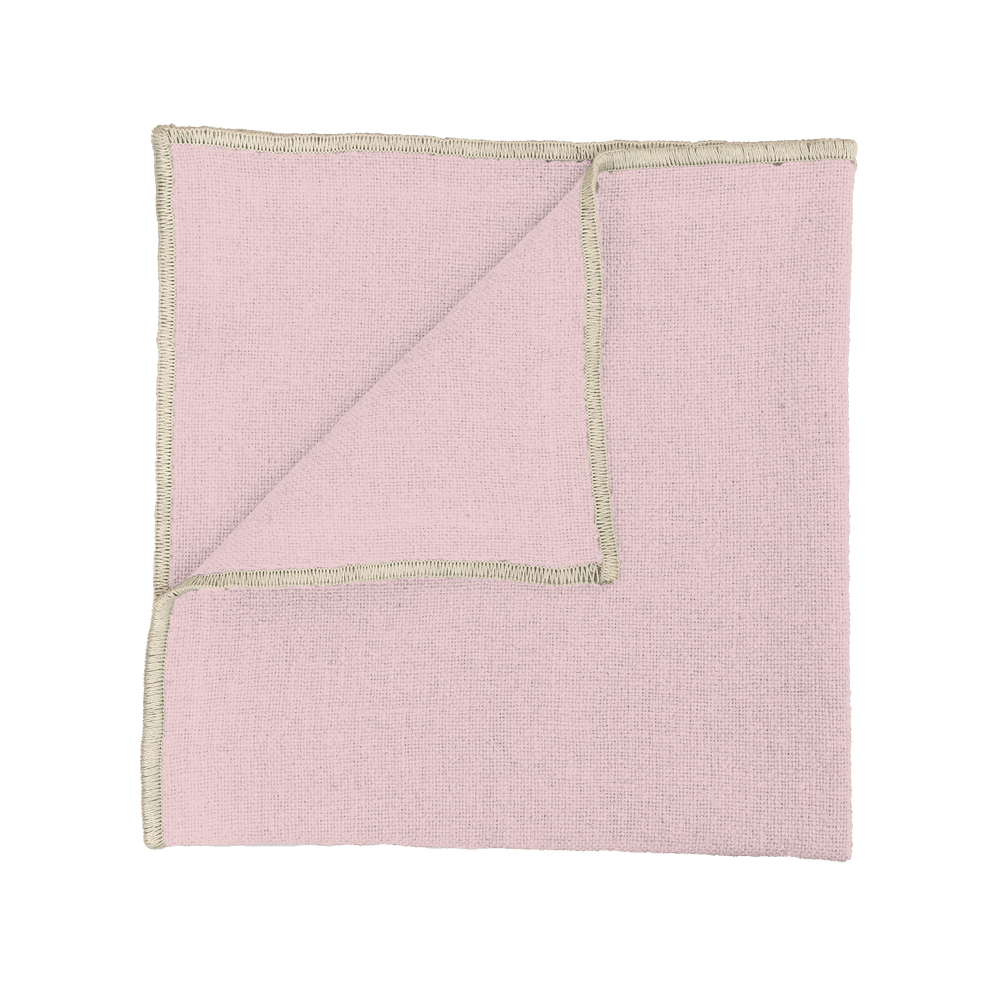 CORTE Leinen-Serviette – Naturtextil mit feiner Stickkante in verschiedenen Farben