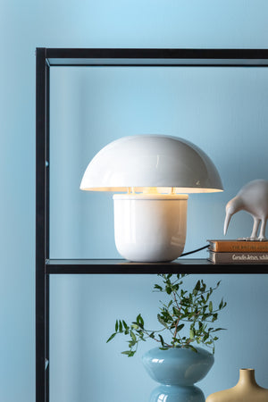 Tischlampe Fat Mushroom – Pilzform trifft Designcharakter in Burgunder