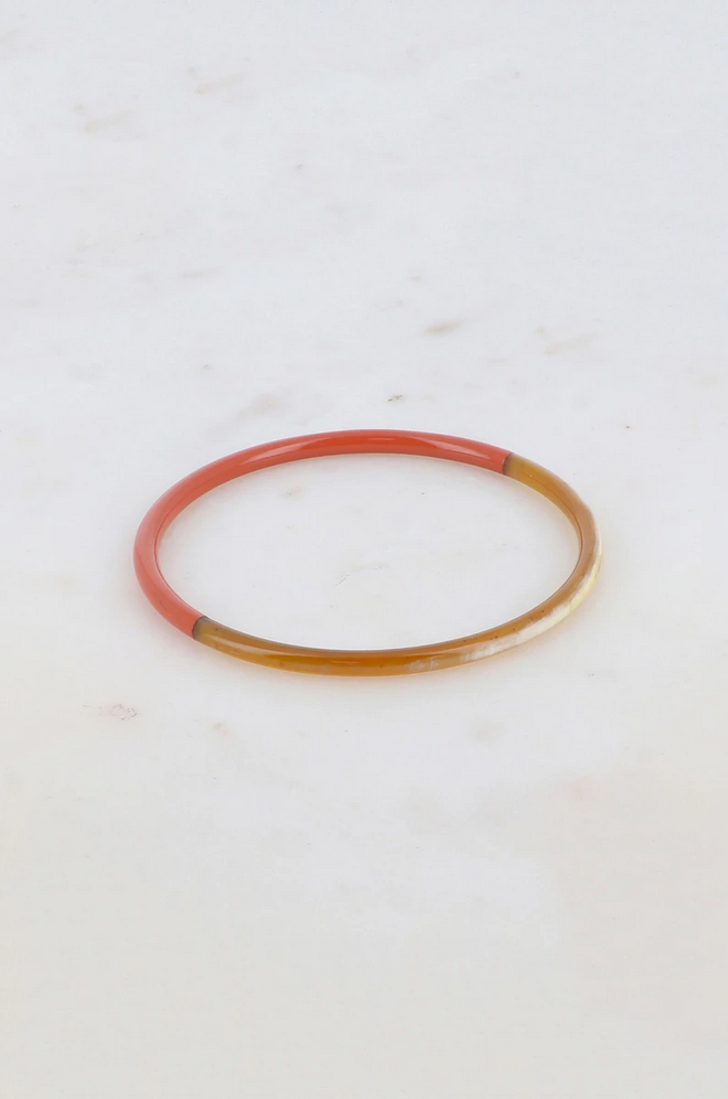 Lackierter feiner Armreif aus Büffelhorn dick – handgefertigt in Vietnam