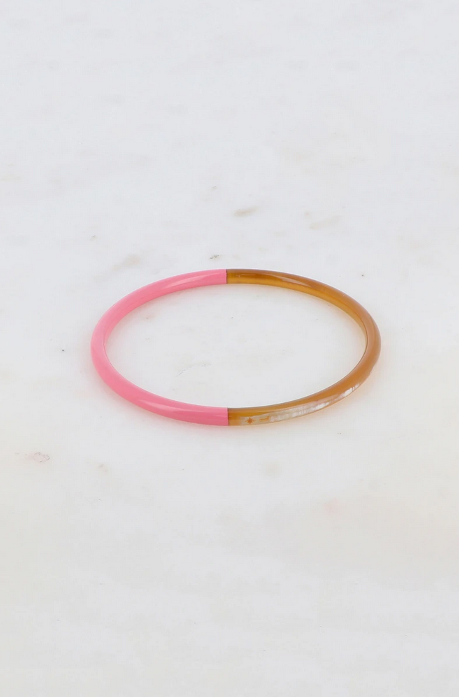 Lackierter feiner Armreif aus Büffelhorn dick – handgefertigt in Vietnam